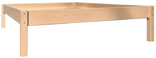 LIEGEWERK Seniorenbett Buche Bett 90x200cm Massivholzbett Holzbett Bettgestell 90x200cm Natur (Höhe 55cm, 90x200)