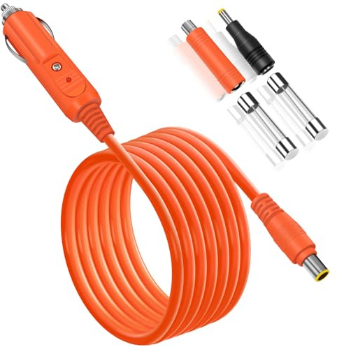 YEZriler 14AWG Car Charging Cable for Jackery Portable Power Station Explorer 3000 2000 1500 1000 880 550 500 300 290 240 160 Jackery Accessories Cigarette Lighter Charger DC Adapter Cord 2M - Orange