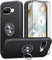 AOUIA for Google Pixel 9A Case with 2-Pack Screen Protector, 3-in-1 Set Cover, 360°Rotating Metal Ring Stand Anti-Scratch Shockproof Phone Case for Google Pixel 9A 6.3, Black
