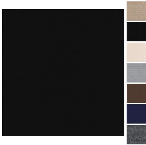 Mattplattor 50 x 50 cm mattplattor självhäftande – 10 stycken set – 2,5 m² – mattplattor självhäftande med bakskydd, mattplattor för lägenhet, företag, kontor, svart