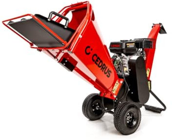Hahn&Sohn Cedrus RB02 - Trituradora de ramas de gasolina, fuerte, móvil, motor Loncin de 4,1 kW, hasta 100 mm de diámetro de rama, trituradora de jardín, trituradora de madera, trituradora para ramas