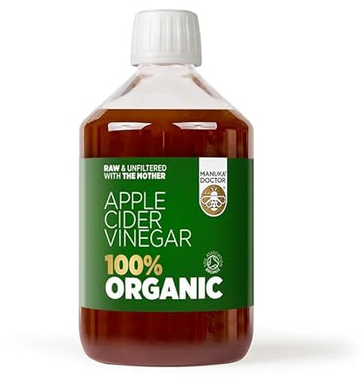 MANUKA DOCTOR Organic Apple Cider Vinegar with the Mother | 500ml | Raw, Unpasteurised & Unfiltered ACV | 100% Organic British Apples | Natural, No Preservatives