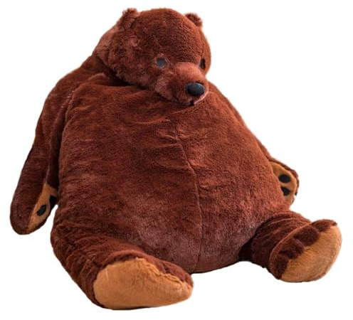 OUKEYI Bear Plush, Simulation Bear Toy Stuffed Animal Plushie Doll Huge Cuddly Dark Brown Teddy Bear Birthday Gift for Kid Boy,Girl&Girlfriend (80 cm)