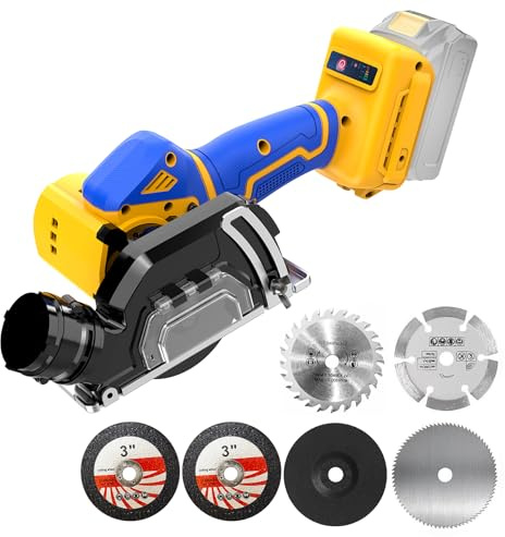 Mini Circular Saw Compatible With DeWalt 20V MAX Battery(NO Battery) 3 Brushless Cordless Cut Off Tool with 6 Blades,19000RPM,Removable Dust Cover for Metal/Wood/Plastic