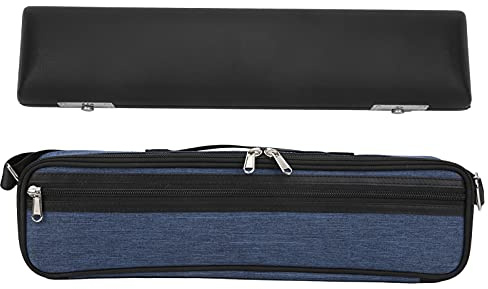 AOWINHIT Flöjtväska, Snyggt Konstläderfodral för 16-håls Flöjt, Perfekt för Musiker, Royal Blue Oxford-tyg, Inkluderar Fodral och Väska