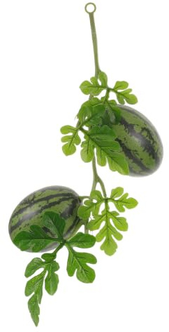 ibasenice Realistisk Konstgjord Vattenmelon med Vinranka Flexibel och Dekoration för Inomhusbruk Fest Kök och Fotobakgrund och Levande Konstfrukt