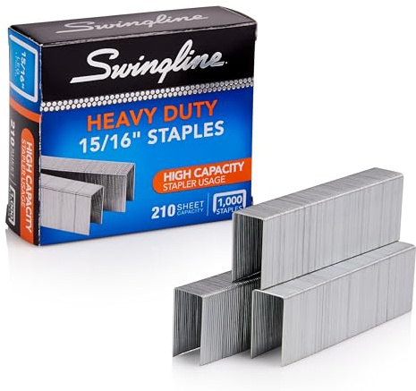 Swingline Staples, Heavy Duty, 15/16 Length, 210 Sheet Capacity, 100/Strip, 1000/Box, 1 Pack (35320)