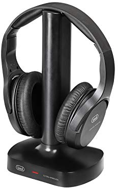 Trevi FRS 1480 R Cuffie TV Wireless Senza Fili, Portata Fino a 30 Metri, Ideale per TV e Hi-Fi, Ingresso Ottico, Batteria Ricaricabile, Alimentatore Base e Cavo Ottico in Dotazione