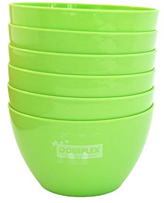 Domplex Lot de 6 bols à céréales en plastique résistant au lave-vaisselle Vert