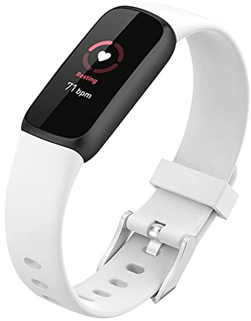 FunBand kompatibel mit Fitbit Luxe Armband, Silikon Ersatzband Watch Armband Verstellbares Weiches Replacement Uhrenarmband Armbänder für Fitbit Luxe Smart Watch (1 Pack,Weiß)