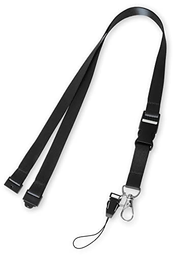 hoinya Lanyard X 1 Neck Lanyard Strap Office Lanyard for Holding a ID Card Holder, Pass Card Badge, Keys or Cell Mobile Phone (Black)
