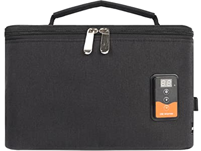 Auto Baby Flaschenwärmer Tasche, Asudaro 6.8L Tragbare Wärmeisolierungstasche Säuglingspflege Smart Einstellbare Temperatur Tragbarer Brustwärmer Flaschenwärmer Baby Unterwegs USB,Schwarz