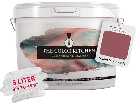 Livingwalls THE COLOR KITCHEN kräftige Wandfarbe - Malerfarbe für farbenfrohe Räume - matte Innenfarbe in Rot - 5l Deckfarbe in TCK7012