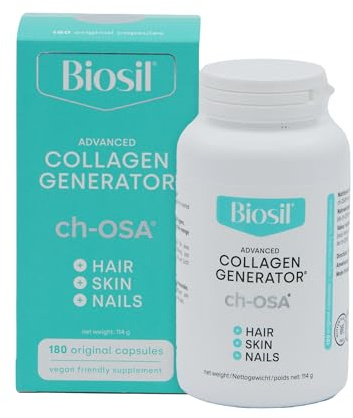 Biosil Collagen Generator - 180 cápsulas - Con el complejo patentado ch-OSA - Genera y protege tu propio colágeno - Libre de OGM - Suministro para 90 días