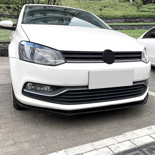 AUTO-STYLE Spoiler avant compatible avec Volkswagen Polo 6R/6C 2009-2017 excl. GTi/GT/WRC (ABS Noir luisant)