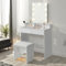 GOKHOMX Toletta da Trucco con Specchiocon Toilette Trucco con Sgabello, 3 colori, Luminosità Regolabile, Postazione Trucco, 2 cassetti e 3 scomparti 0uvert(80 x 40 x 145 cm, bianco)