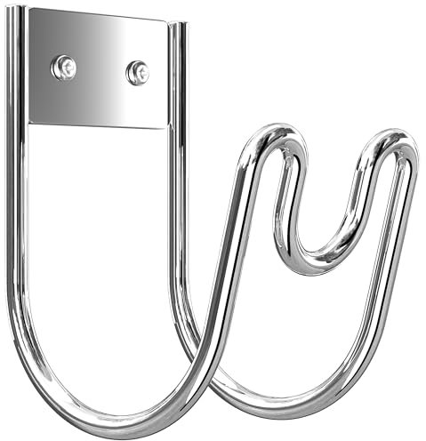 Josmimic Stainless Steel Garden Hose Holder - Extra Large Heavy Duty Silver SS304 Wall Mounted Hanger for Water Hose, Extension Cords, Vacuum Lines, Anti-Rust
