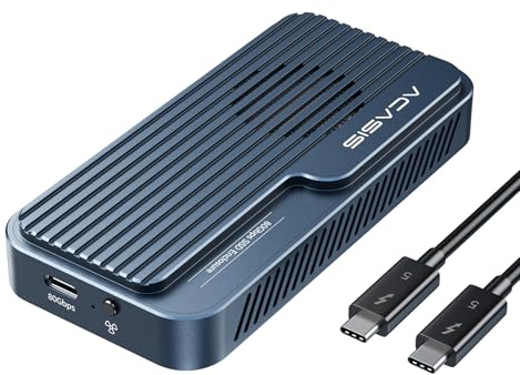 ACASIS 80Gbps M.2 NVMe SSD Enclosure, with Cooling Fan, 80Gbps Nvme Enclosure Compatible with USB4 V2.0, MacBook Pro M4/M4 Pro and M4 Max, Mac Mini M4 (TBU 501 PRO-EU)