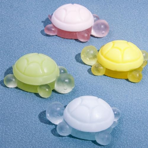 Lot de 4 savons solides pour en forme de tortue, naturels, doux, faits à la main, pour la peau, 100% végétalien et sans plastique, 30 g