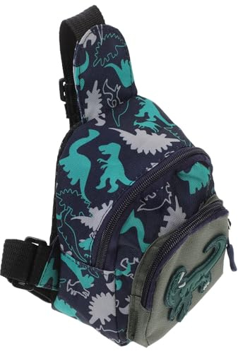 WHAMVOX Bolso Cruzado Diseño de Dinosaurio Azul, Nylon, Cremallera Flexible, Tacto Cómodo, para Fotografía Urbana y Fiestas Infantiles
