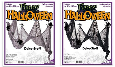 Fritz Fries & Söhne GmbH Gurimo-texHalloween Dekostoff schwarz ca. 75 x 240 cm Halloween Party Dekoration Deko Accessoire