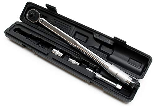 Wiltec Drehmomentschlüssel mit 1/2 (12,7mm) und 28-210 Nm, mit 127mm Verlängerung und 2 Stecknüssen 17/19mm