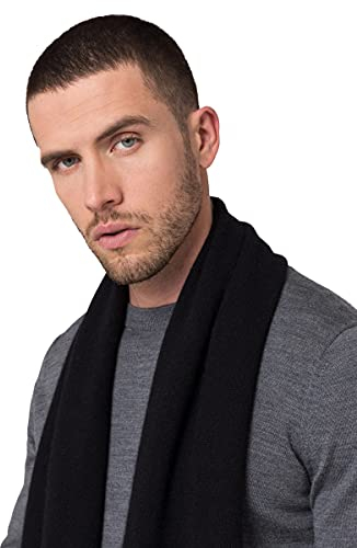 Style & Republic Schal aus 100% Kaschmir in schwarz, kuscheliger XL-Schal aus Kaschmir-Strick, one size 52 cm x 172 cm