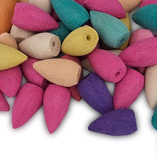 IMAGO 70 Stück Räucherkegel in verschiedenen Duftvarianten zum Auswählen, natürliche Rauchkegel, für Backflow, Rückfluss Räuchergefäß, Brunnen (gemischt)