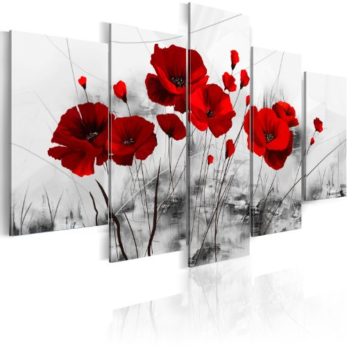 B&D XXL - Akustikbild Blumen 5 tlg - Bilder Akustikschaum Schallschutz Wand Deko Kunst Akustikpaneele Wandpaneele Schalldämmung Wandbild Schallabsorber Akustikplatten 0107-5