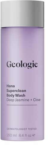 Geologie Hana Superclean Body Wash | Deep Cleansing Jasmine + Clove Shower Gel for Men & Women | All-Natural Clean & Hydrating Derm-Grade Formula | 8.4 fl oz Bottle