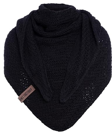 Knit Factory - Sally Trekantssjal - Navy - 220x85 cm