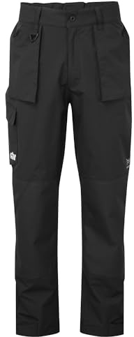 Gill OS3 Coastal Sailing Pants Trousers - Waterproof, Breathable & Stain Repellent (Black, L)