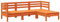vidaXL Gartensofa 3-Sitzer, Outdoor Sofa mit Latten-Design, Gartencouch Modular, Gartenmöbel Gartengarnitur Sitzgruppe, Massivholz Kiefer
