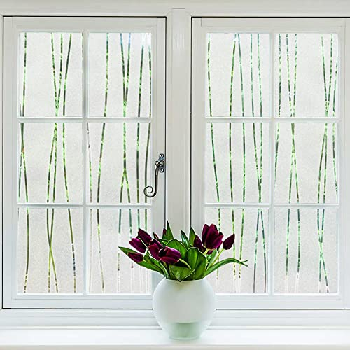 NINETREX Sichtschutzfolie Fenster, Milchglasfolie Statische Fensterfolie Streifen, Statische Folie Fenster Sichtschutz Fenster Sichtschutzfolie UV Schutzfolie Fenster Vinyl Window Film(44.5 * 200cm)