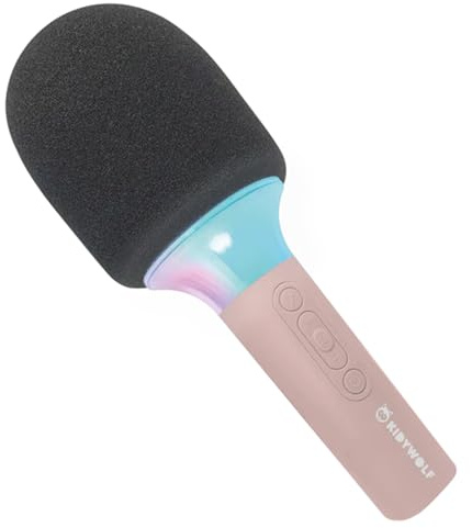 KIDYWOLF - Mikrofon Bluetooth mit Licht rosa