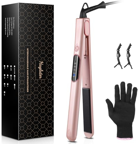 Haglater Glätteisen Locken und Glätten 2 in 1, Reise Haarglätter Keramik Wellen Klein Locken, Hair Straightener für Alle Haartypen Kurze Haare Pony, 25mm Platten Haarstyling Geräte