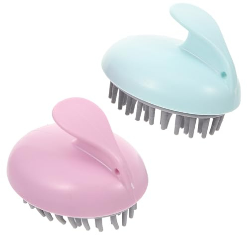 MUCKLILY 2stücke Kopfhautmassagegerät Mit Bürstenfunktion Shampoobürste Für Haar Und Kopfhautreinigung Haarshampoobürste Mit Massageeffekt Für Verschiedene Haartypen Und Unterwegs