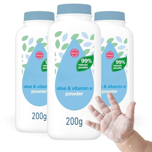 3-Pack Johnson Baby Powder | Gentle Cornstarch Baby Powder Formula with Aloe & Vitamin E | 3 x 200g