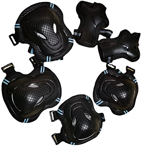 Qudinip Conjunto de Equipo de Protección para Patinaje, Cómodo, Duradero, Ajustable para Adultos y Niños, Tela de Malla, Plástico PE, 1 Juego