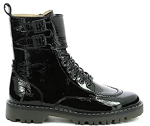 Kickers Deckranger, Bottillons Femme, Noir Vernis, 37