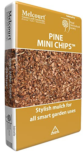 BHGS Melcourt Garden Decorative Pine Mini Chips Bark Mulch Weed Cover 60lt Pack of 5