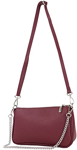 modamoda de T237 Sac Bandoulière en Cuir avec Chaîne Petit fait main en Italie, Small