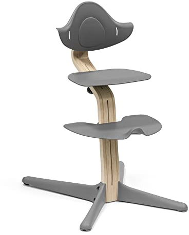 Stokke Nomi Chair, Grey - Inspires Active Sitting - Tool-Free, Seamless Adjustability - Includes Stable Footrest & Anti-Tilt Wheels - Holds Up to 150 kg