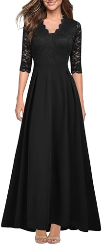 REPHYLLIS Black Formal Dresses for Women Party Lace Evening Dress S