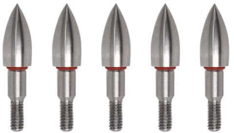 BDKMMS Archery Field Points, 5Pcs 100/150/200/250/300/350 Grains Stainless Steel Archery Arrow Tips Field Point Arrowheads for Field Target Practice & Shooting