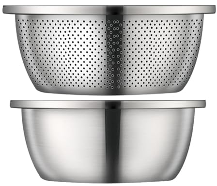 JISADER Scodella da Cucina Scodella per zuppa Scolapasta Scodella Ciotola per mescolare per Lavare Il Riso Lavare Servire la zuppa, 30 cm