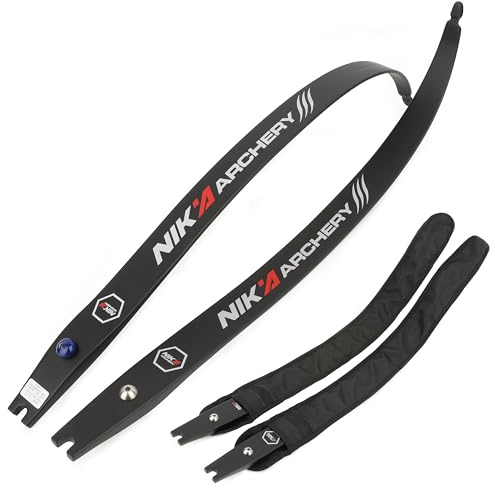 surwolf Arti per arco ricurvo Takedown H25-68 Arco ricurvo da competizione 12-50 lb Arco ricurvo bersaglio interfaccia ILF flettenti arco ricurvo per pratica di tiro a caccia (nero, 50lb)