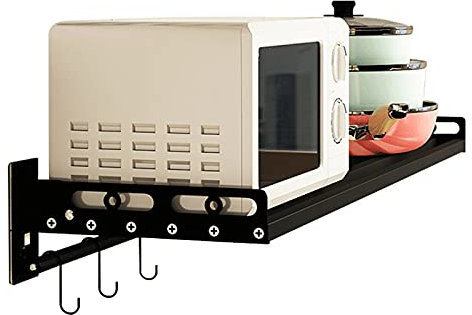 Supporto da parete in acciaio inox per microonde con staffa pieghevole per conservazione del forno