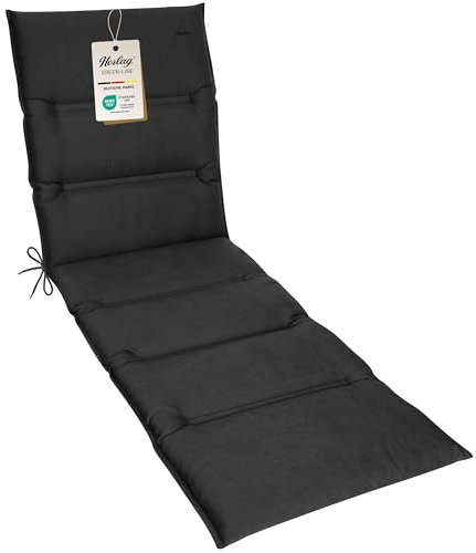 Herlag Liegenauflage Greta 190x60x7cm - Auflage Green-Line: Bezug aus 100% recyceltem Polyester - Liegepolster mit Fleck- & UV-Schutz - Polster für Gartenliegen - Öko Tex 100 - Anthrazit