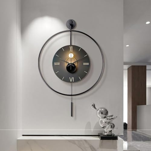 Grande orologio da parete moderno a pendolo, 50,8 cm, in metallo, minimalista, decorativo, per soggiorno, camera da letto, ufficio e sala da pranzo